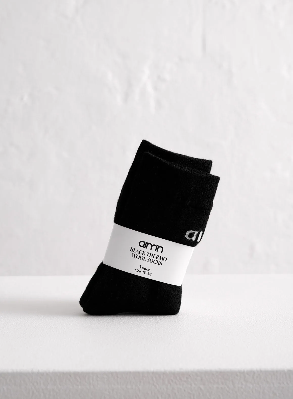 Black Thermo Wool Sock sold by Aimn product image thumbnail 3