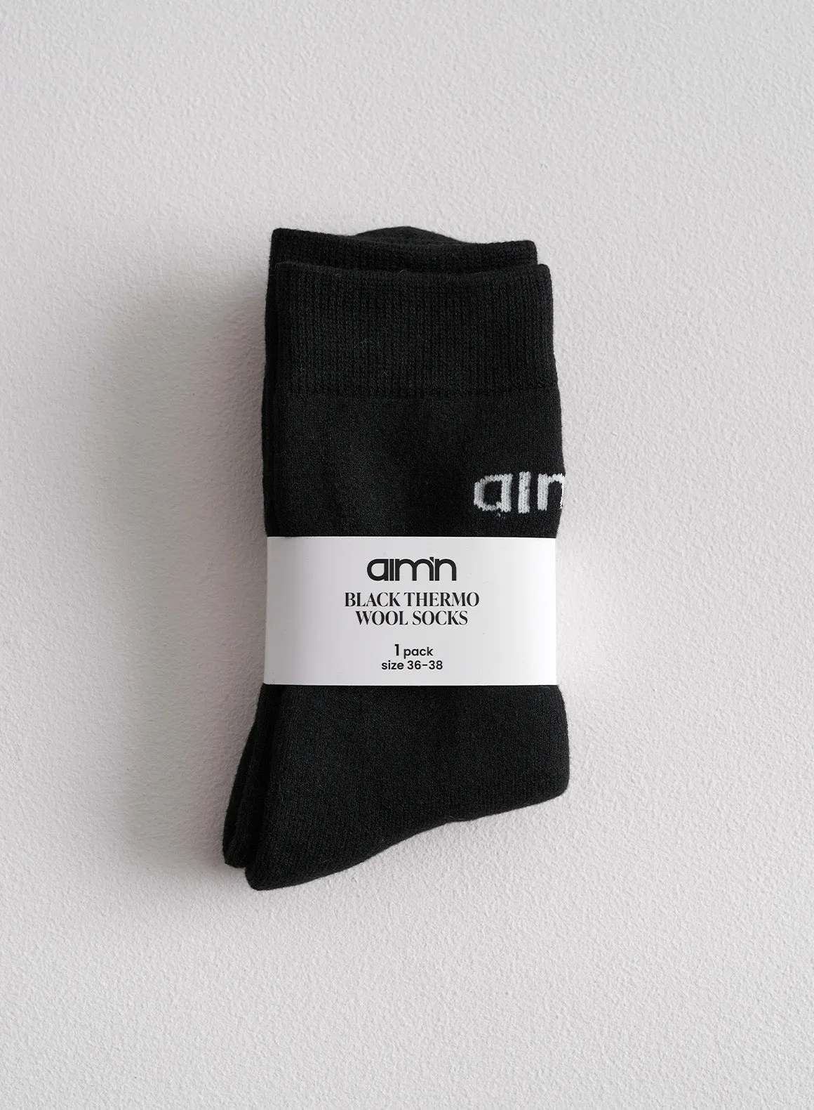 Black Thermo Wool Sock sold by Aimn