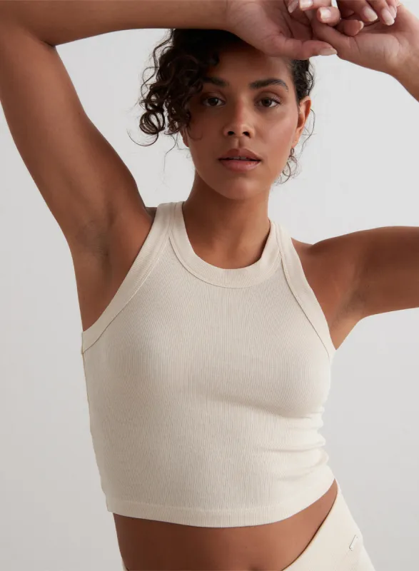 Cafè Au Lait Ease Ribbed Tank Top sold by Aimn