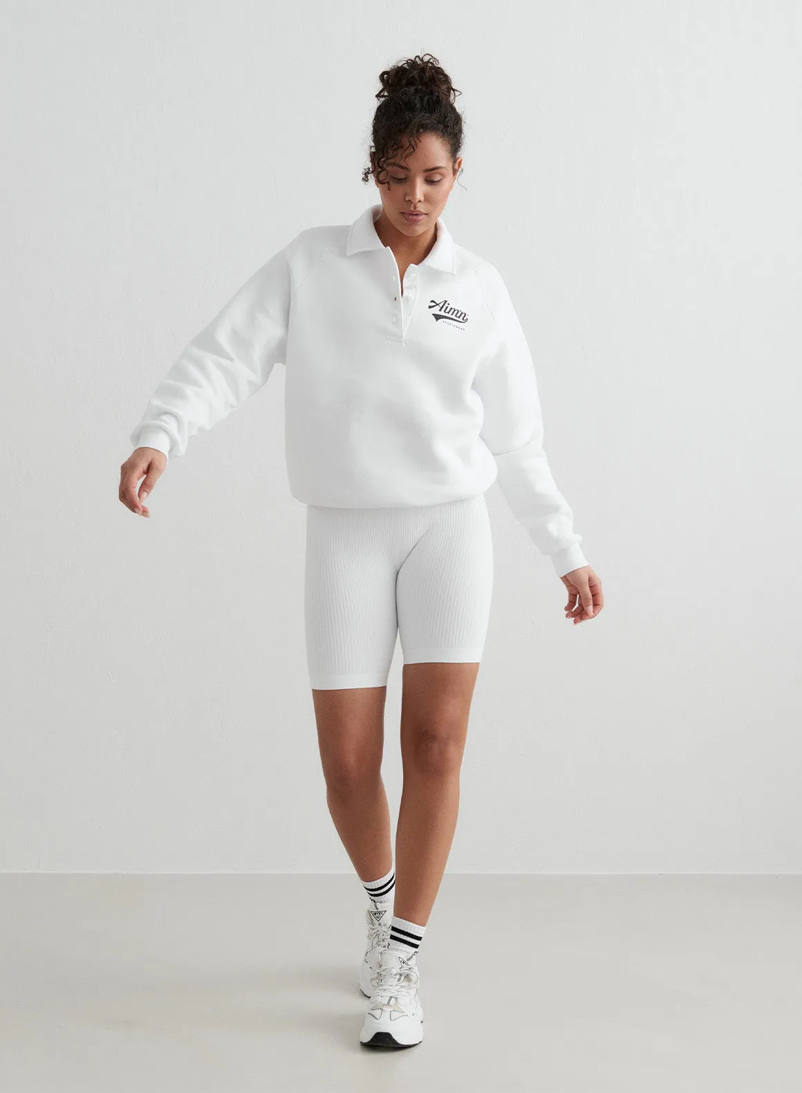 White Pitch Polo Sweatshirt sold by Aimn product image thumbnail 3