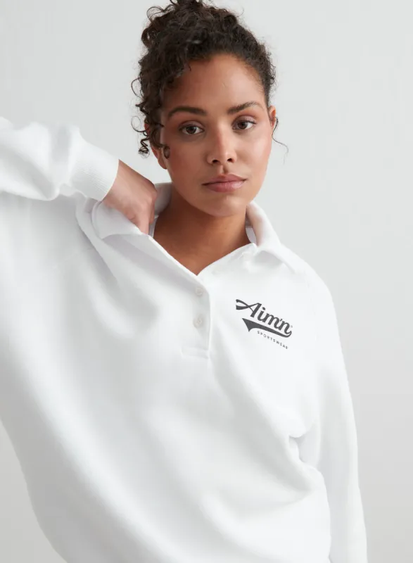 White Pitch Polo Sweatshirt sold by Aimn