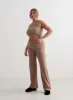 Toffee Melange Ease Ribbed Pants sold by Aimn
