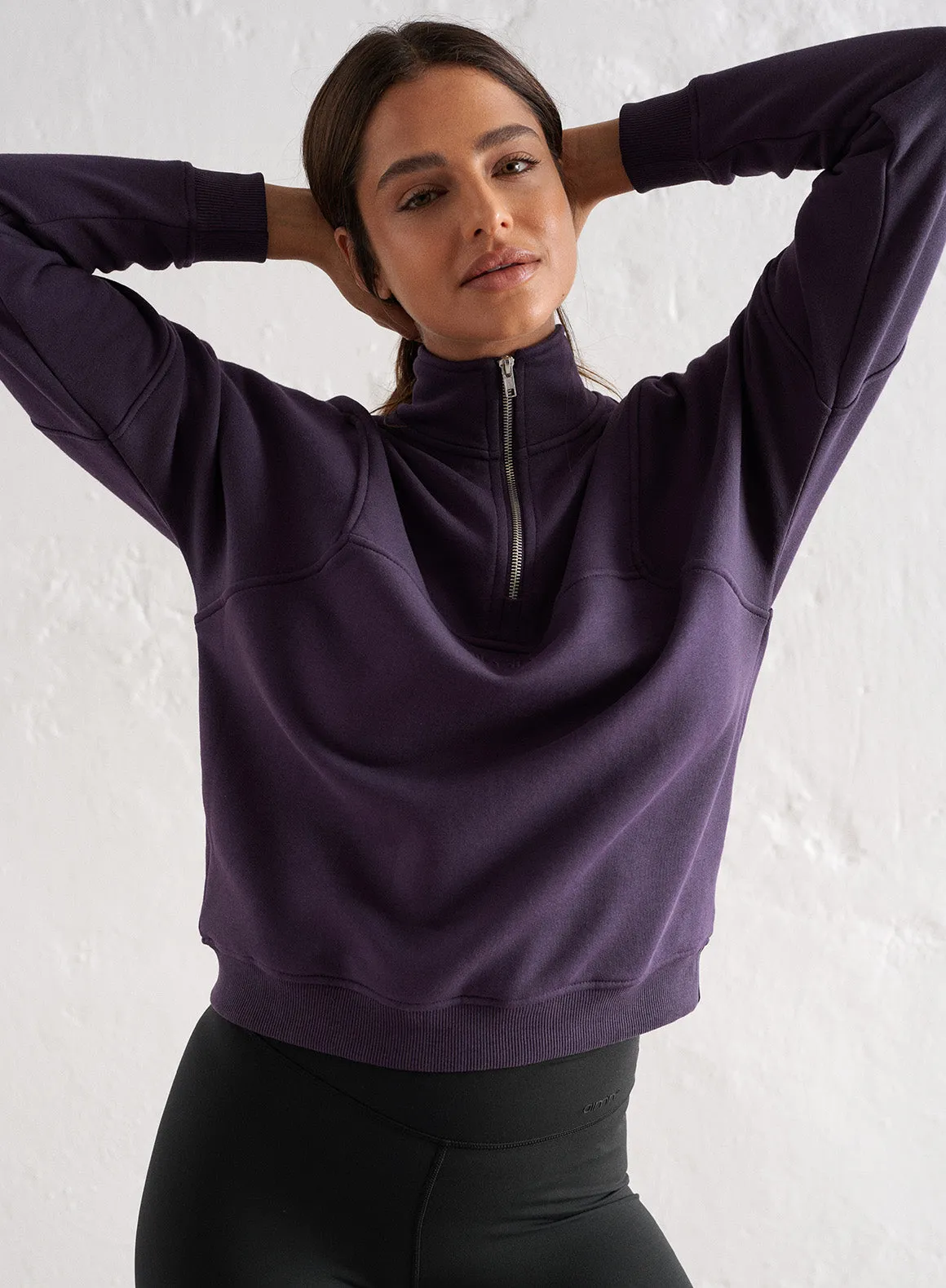 Plum Logo Sweat Half Zip sold by Aimn product image thumbnail 5