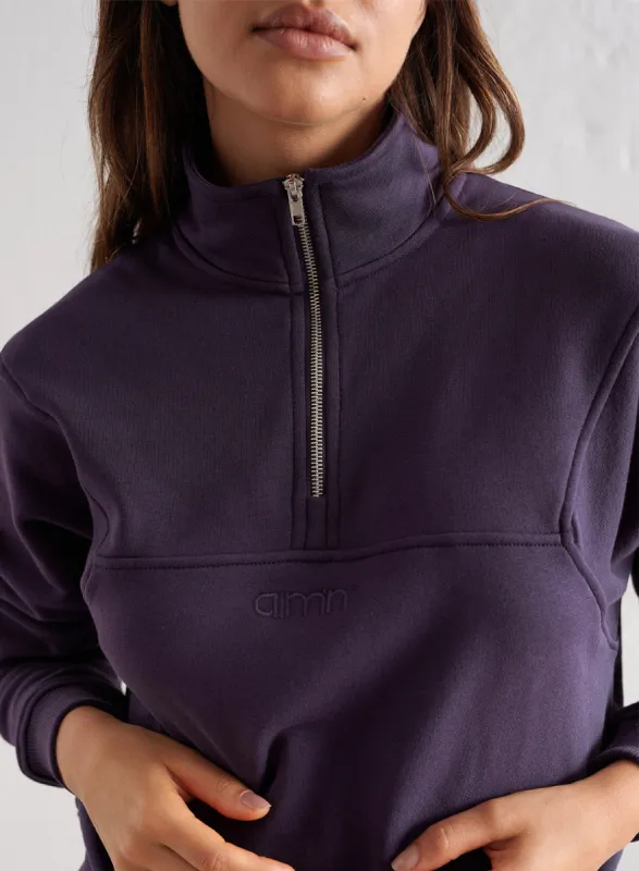 Plum Logo Sweat Half Zip sold by Aimn