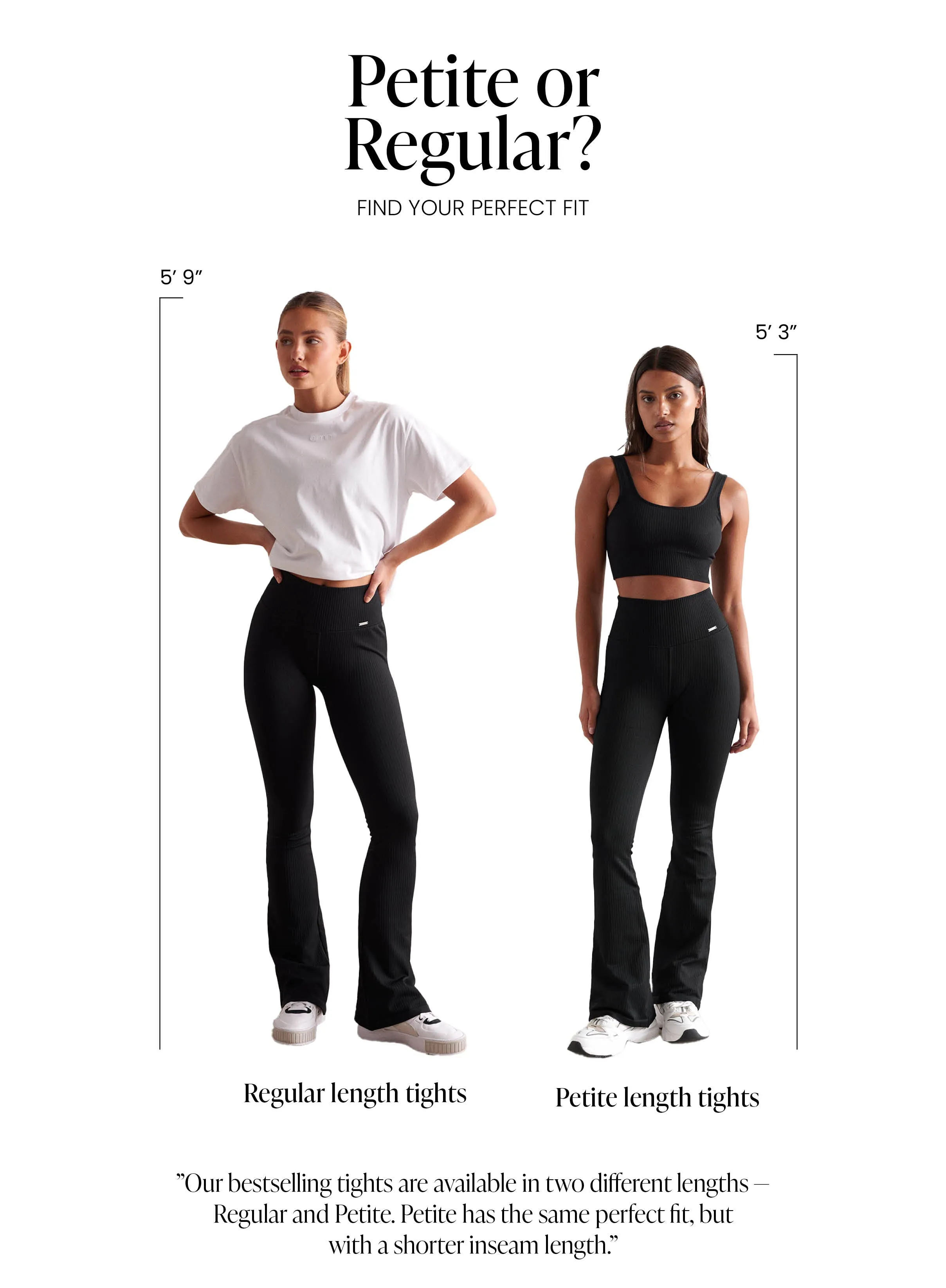 Cacao Ribbed Seamless Flare Petite Tights sold by Aimn product image thumbnail 3