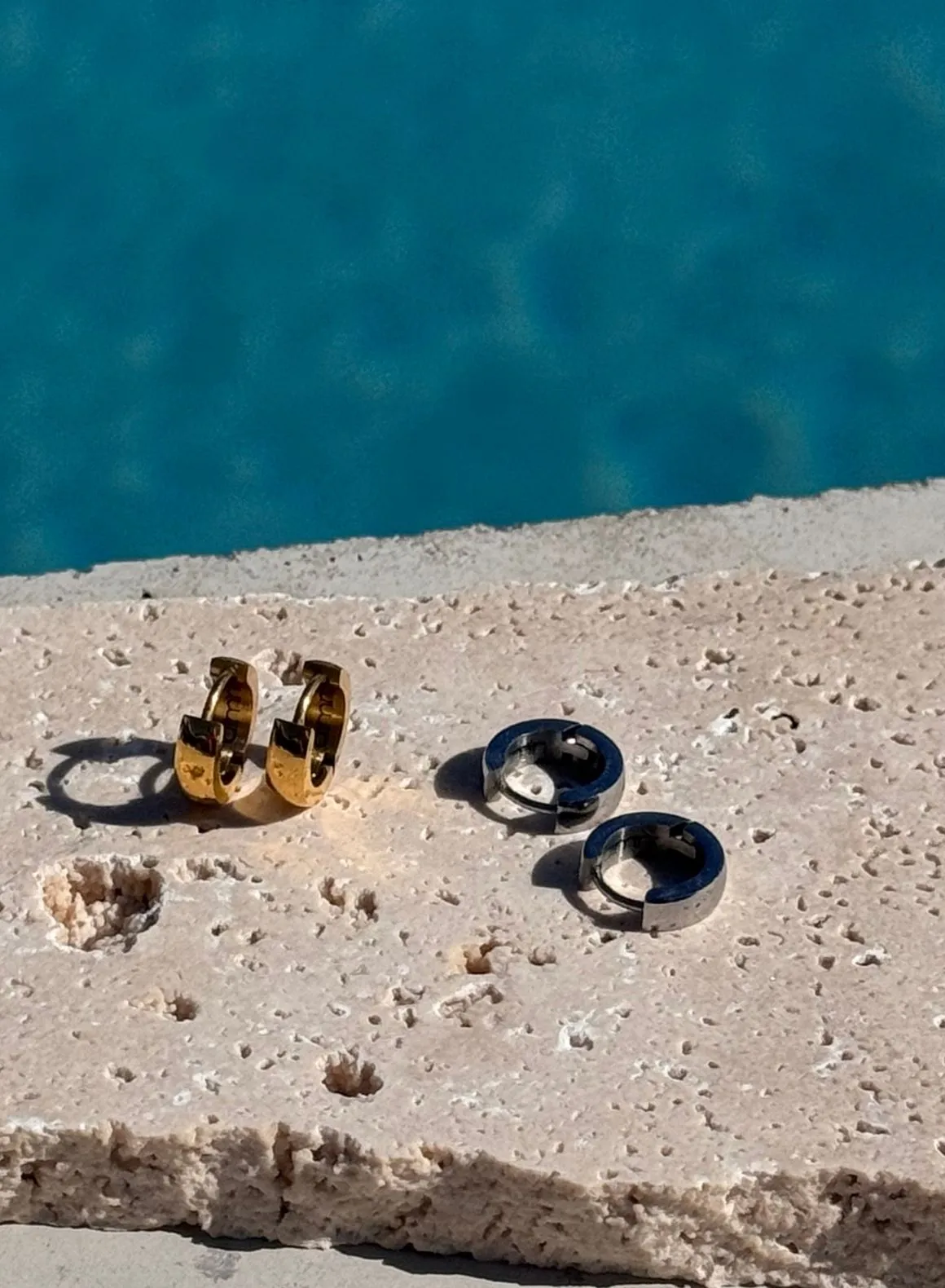 Silver Waterproof Hoop Earrings sold by Aimn product image thumbnail 4