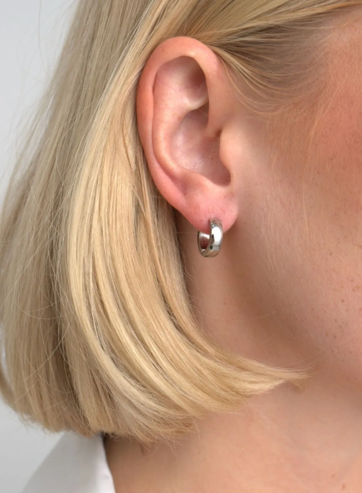 Silver Waterproof Hoop Earrings sold by Aimn product image thumbnail 2