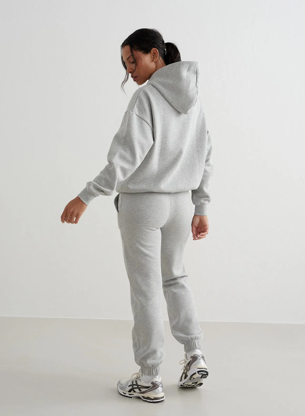 Grey Melange Varsity Sweat Hood sold by Aimn product image thumbnail 3