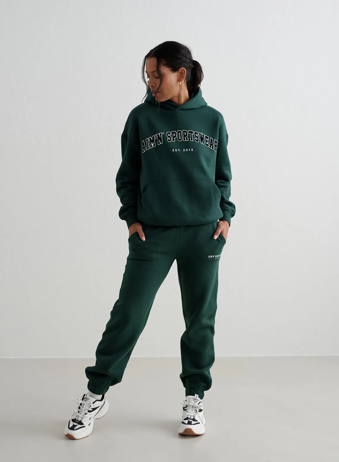 Deep Emerald Varsity Classic Sweatpants sold by Aimn product image thumbnail 3
