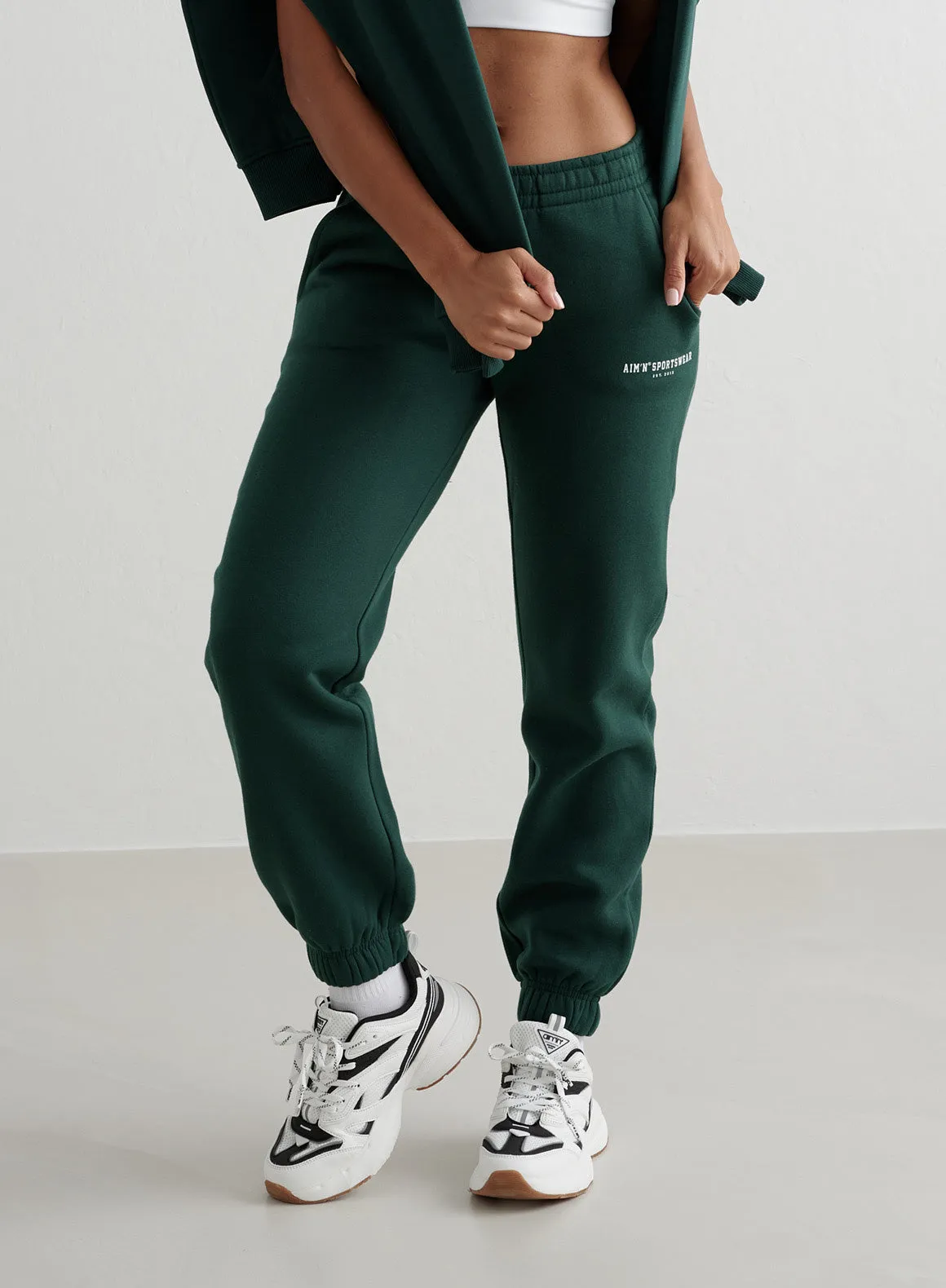 Deep Emerald Varsity Classic Sweatpants sold by Aimn