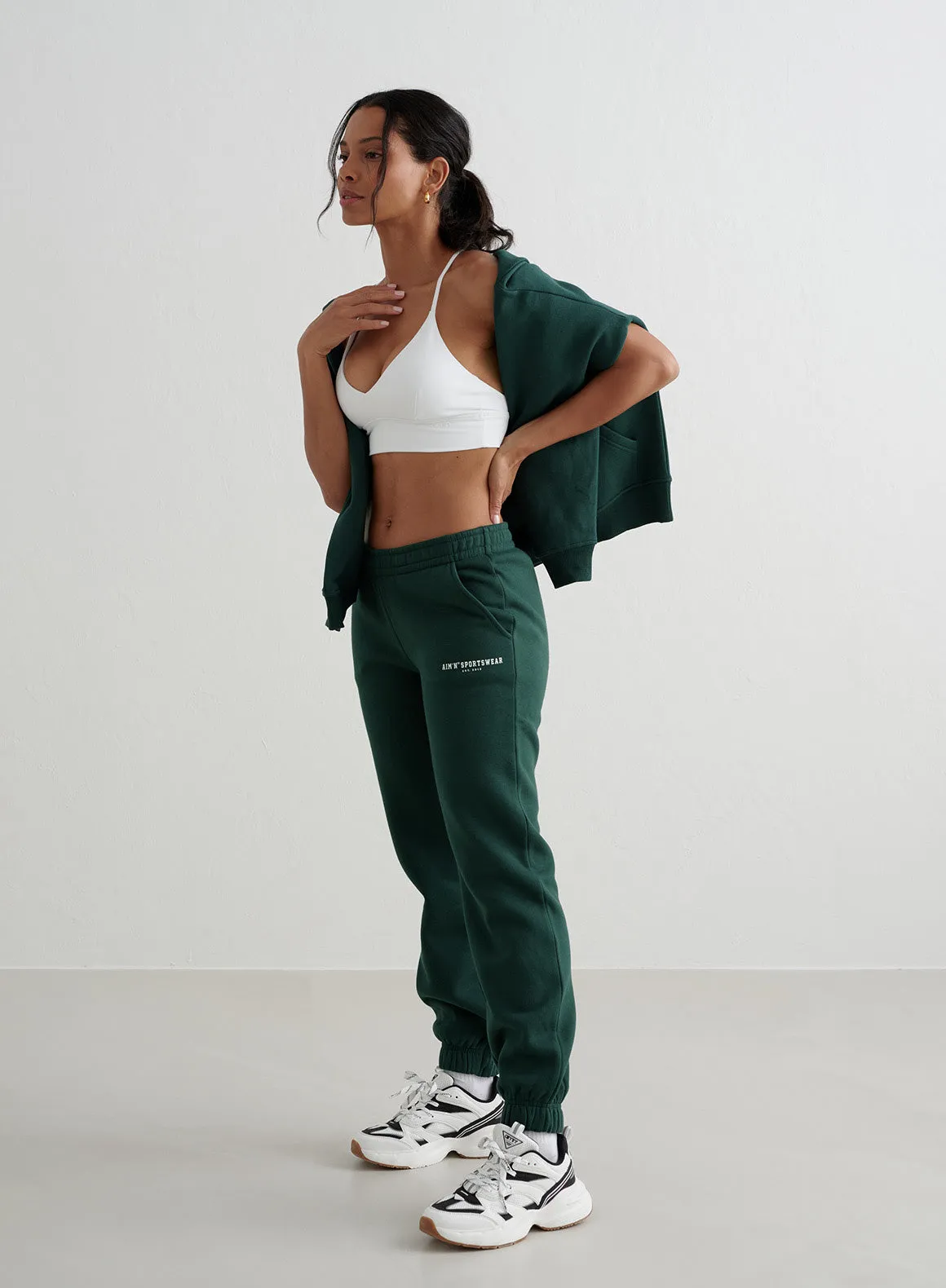 Deep Emerald Varsity Classic Sweatpants sold by Aimn product image thumbnail 2