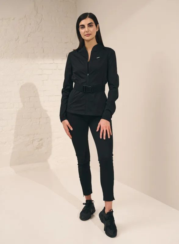 Black Softshell 4-Way Stretch Jacket sold by Aimn