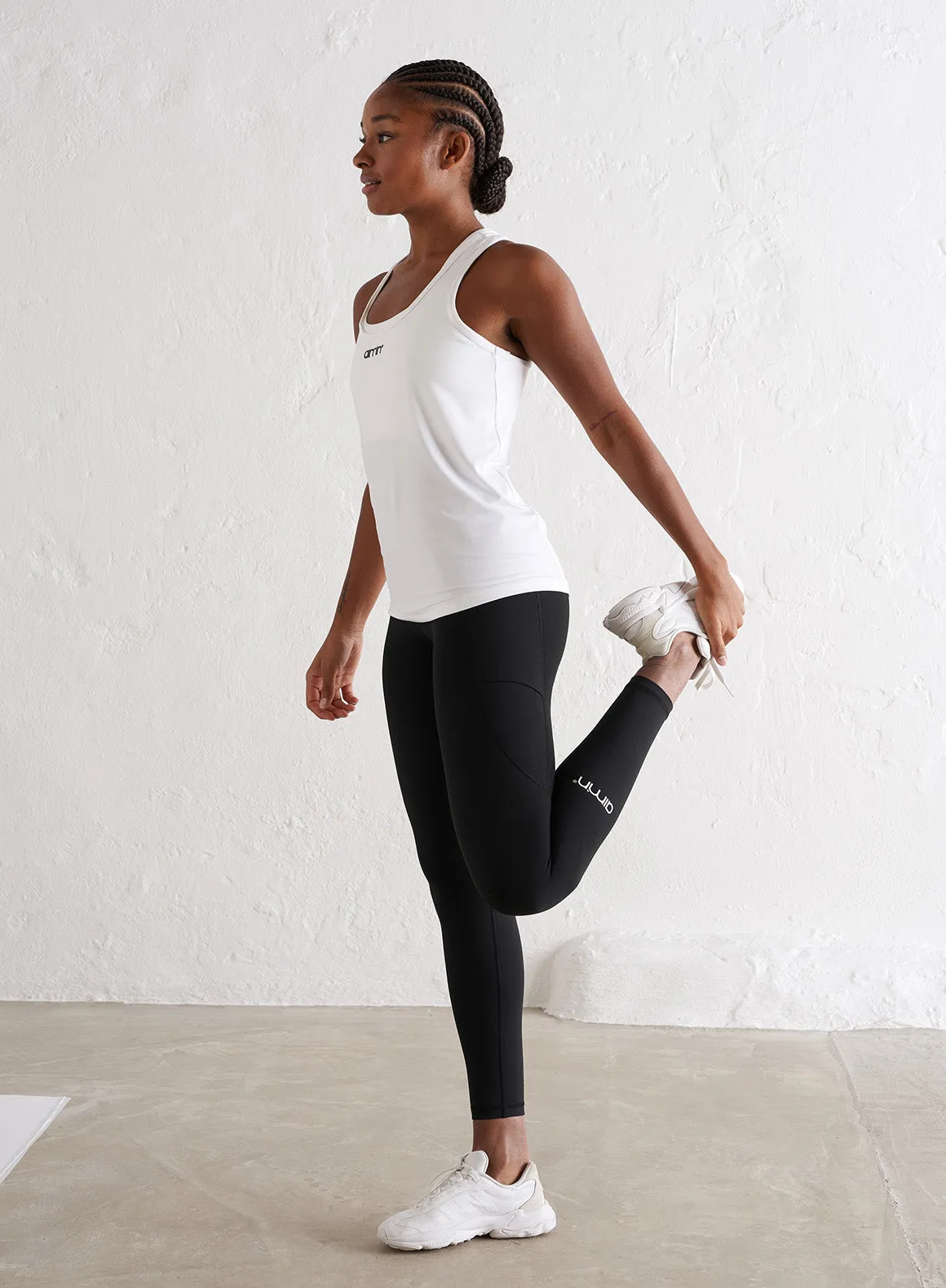 White Soft Basic Racerback Tank sold by Aimn product image thumbnail 4