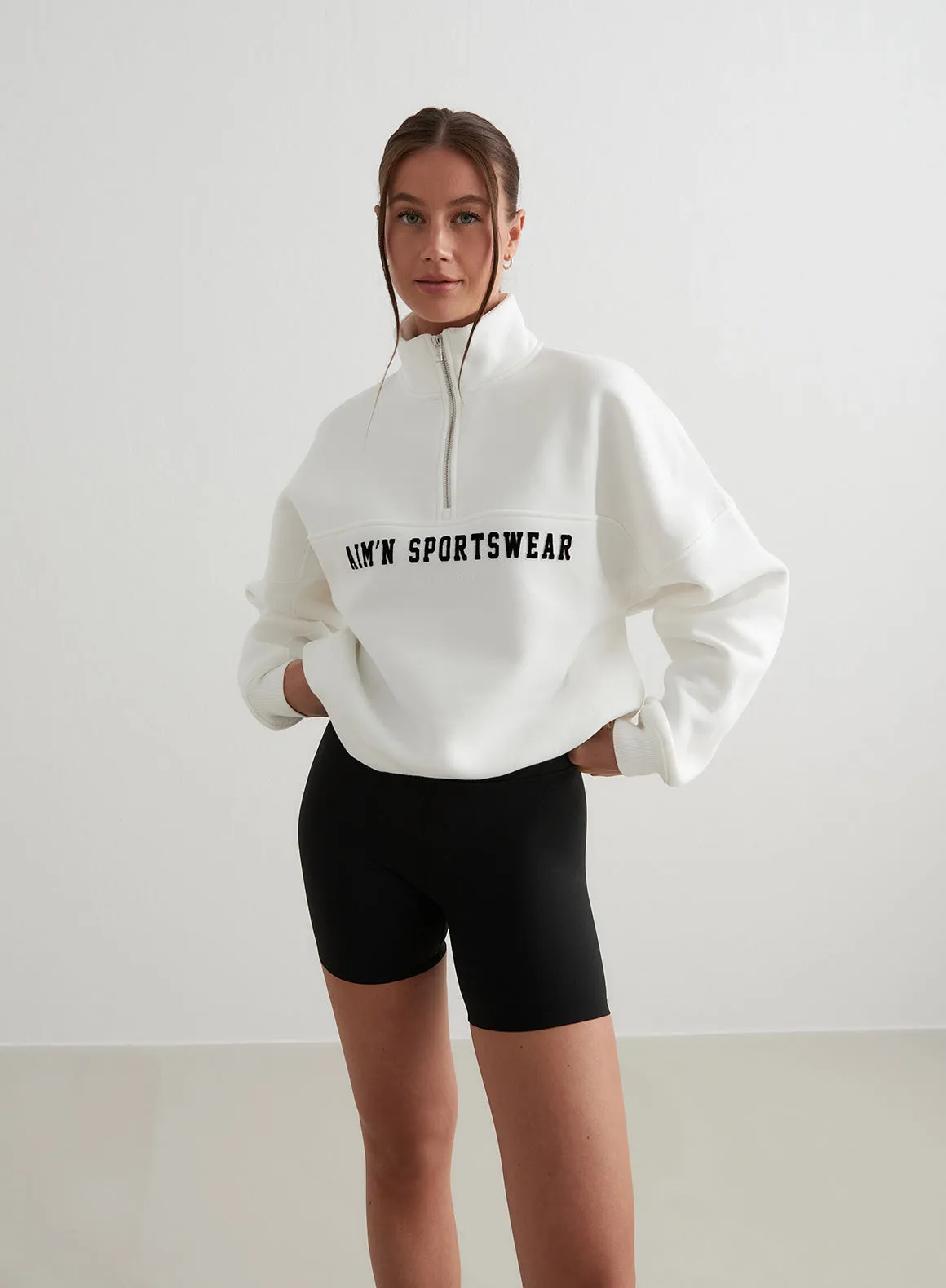 Off-White Varsity Sweat Half Zip sold by Aimn product image thumbnail 3