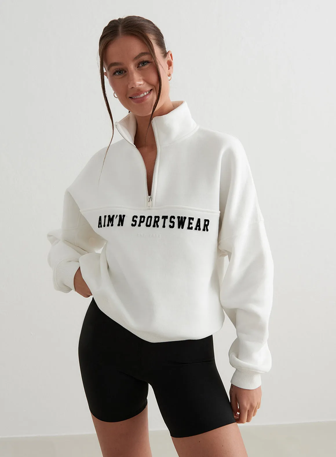 Off-White Varsity Sweat Half Zip sold by Aimn