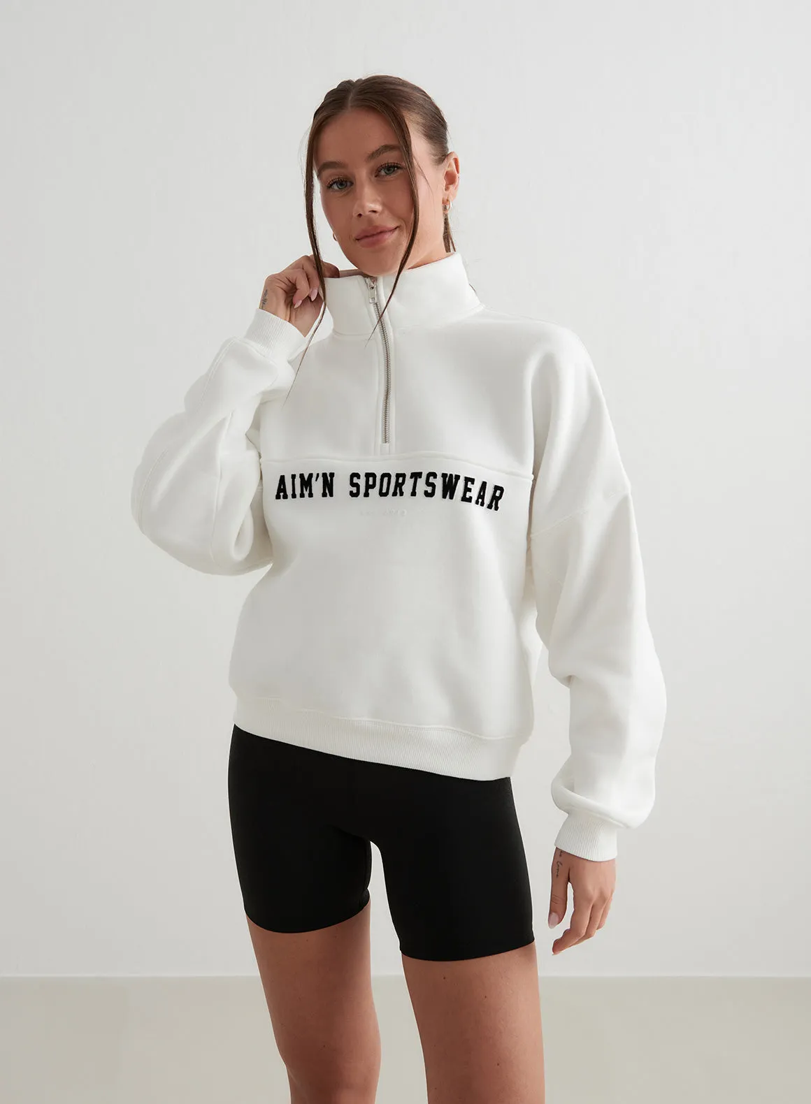 Off-White Varsity Sweat Half Zip sold by Aimn product image thumbnail 5