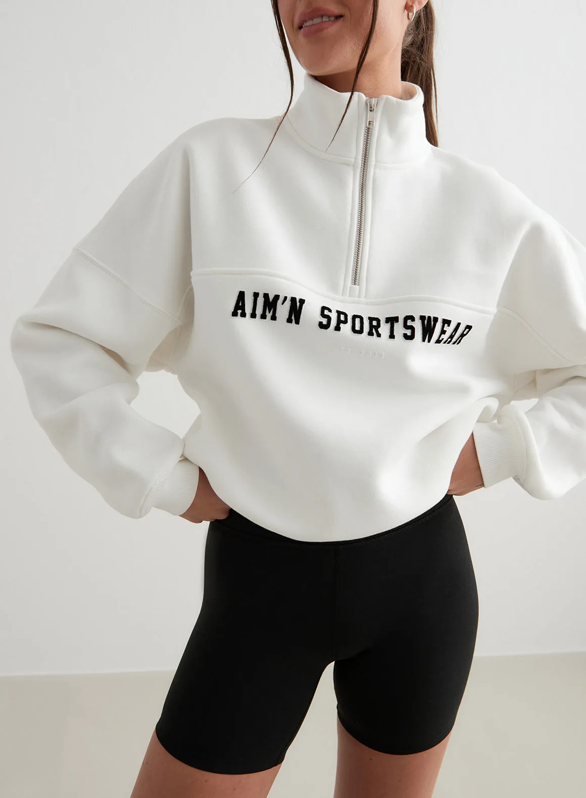 Off-White Varsity Sweat Half Zip sold by Aimn product image thumbnail 2