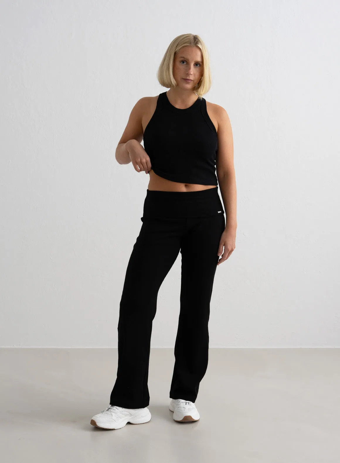 Black Ease Ribbed Petite Pants sold by Aimn product image thumbnail 2