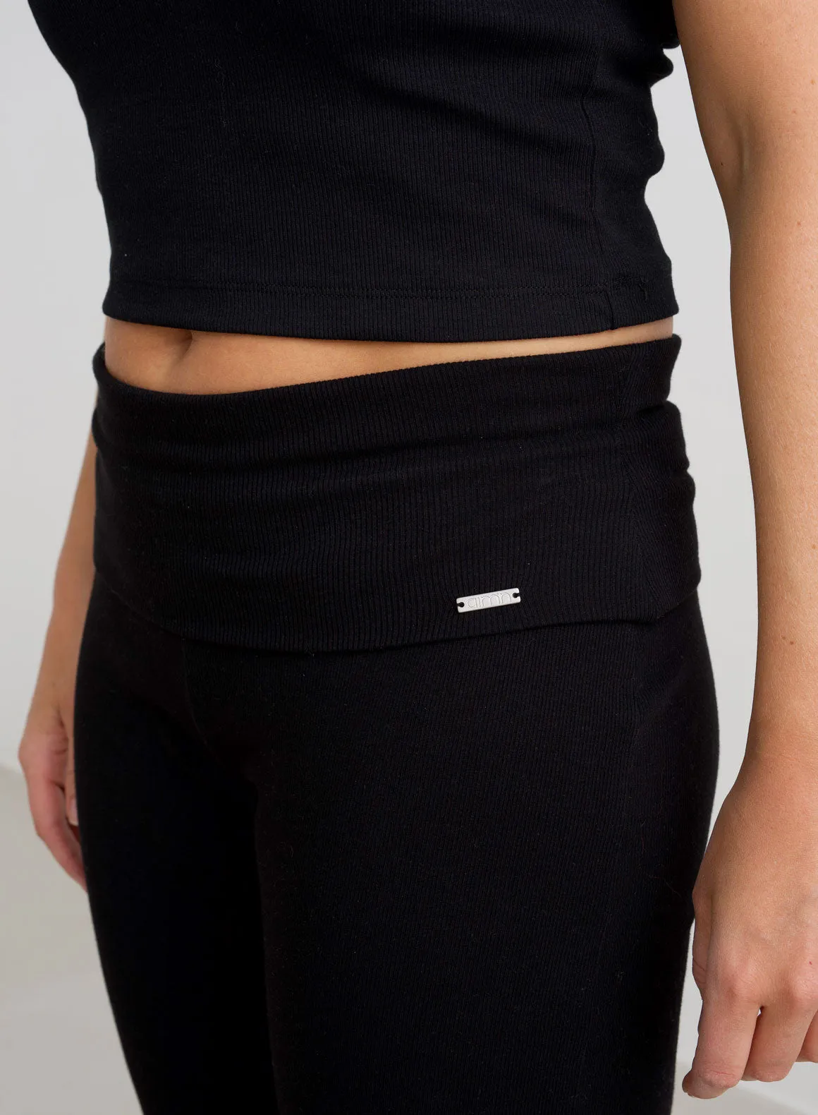 Black Ease Ribbed Petite Pants sold by Aimn product image thumbnail 3