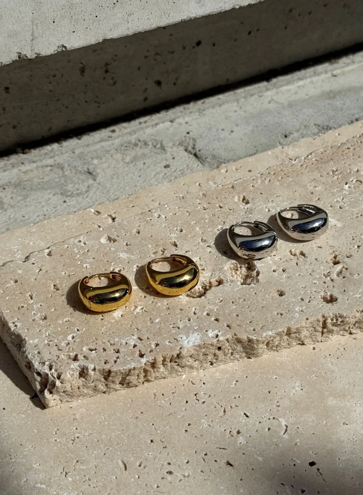 Gold Waterproof Drop Hoop Earrings sold by Aimn product image thumbnail 4