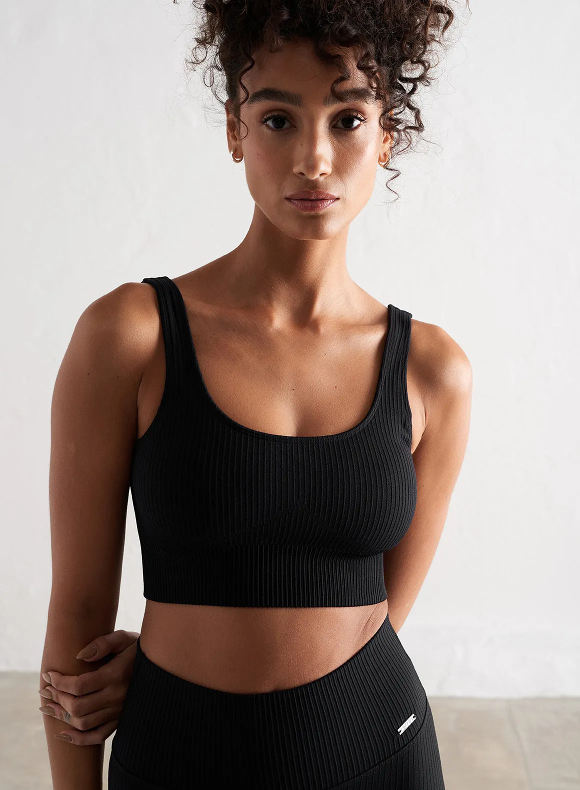 Black Ribbed Seamless Bra sold by Aimn product image thumbnail 5