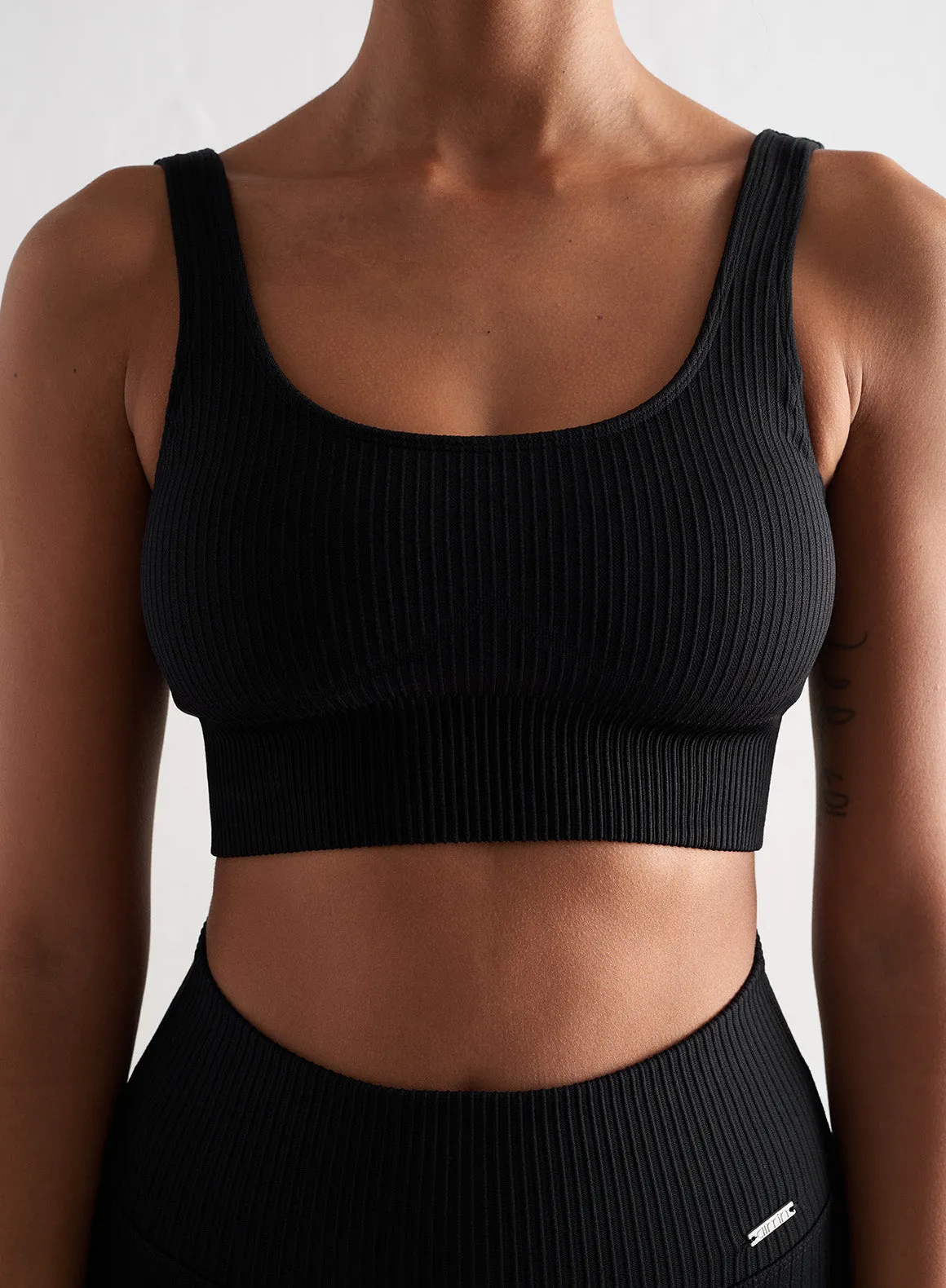 Black Ribbed Seamless Bra sold by Aimn product image thumbnail 2