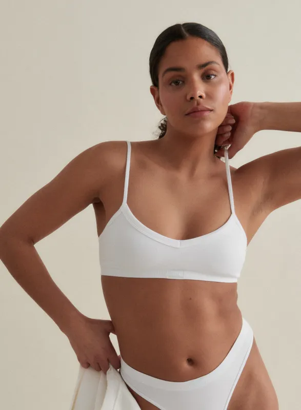 White Seamless Bra sold by Aimn