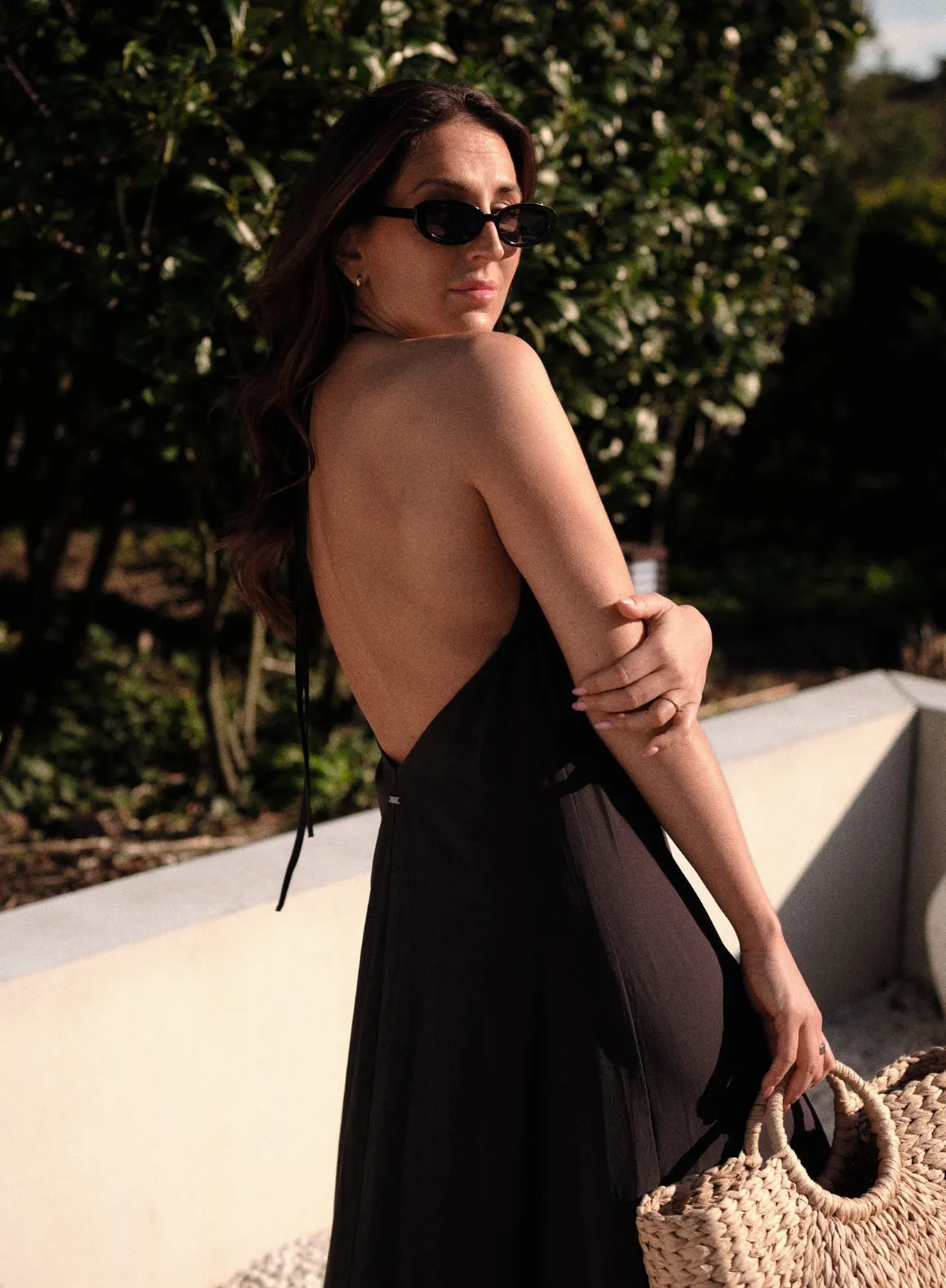 Black Flowy Long Dress sold by Aimn product image thumbnail 3