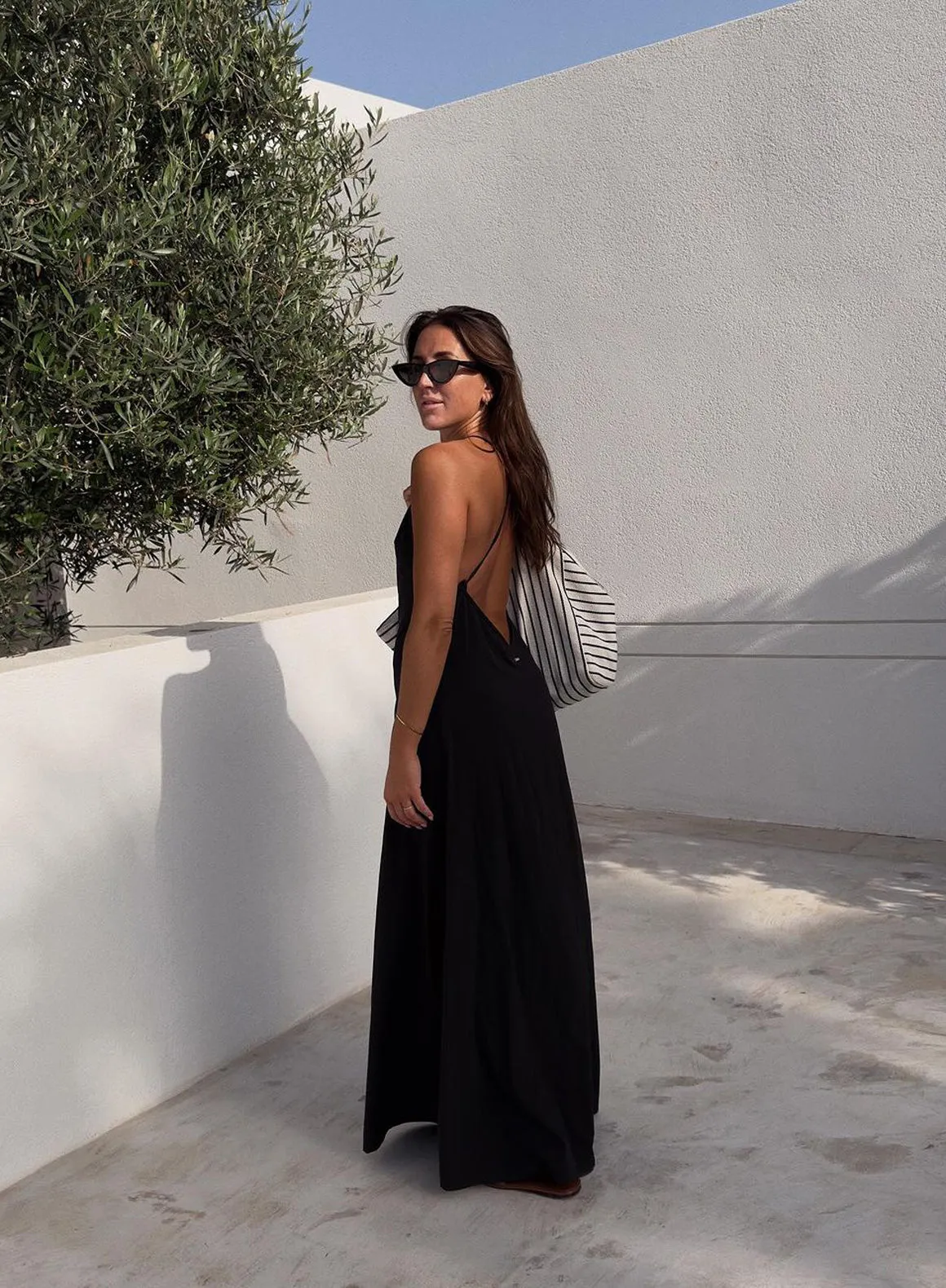 Black Flowy Long Dress sold by Aimn