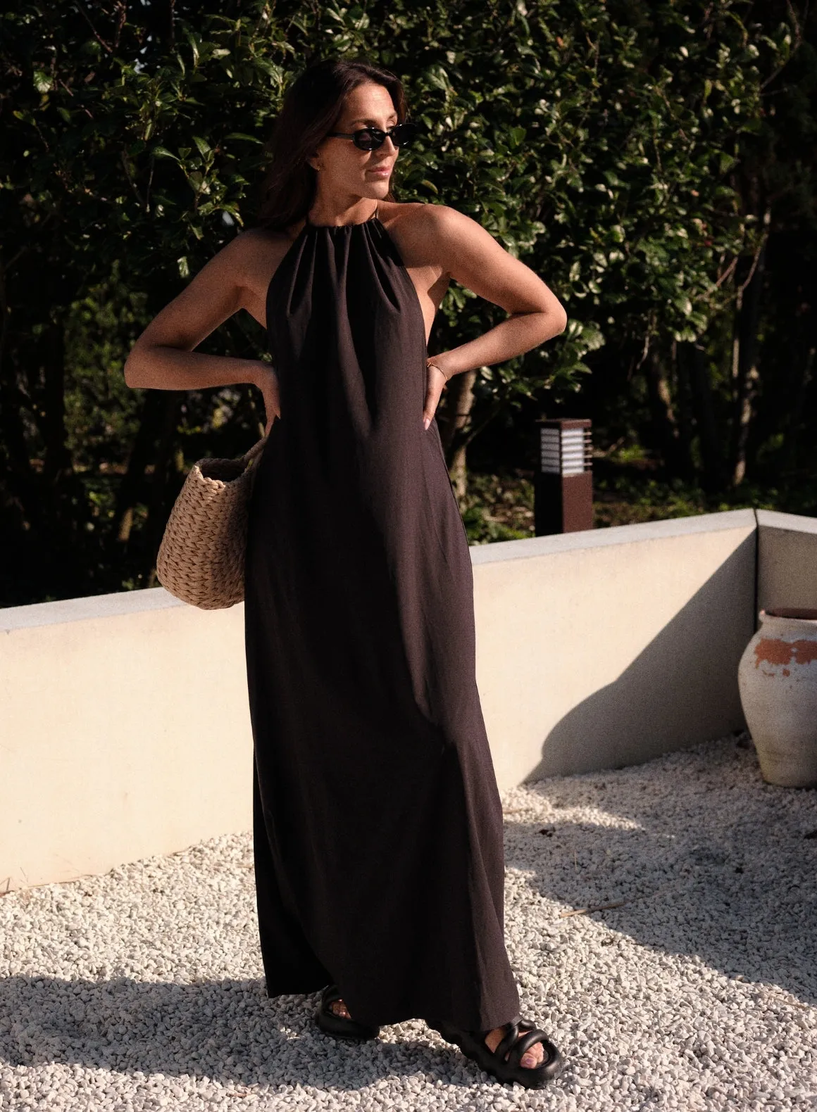 Black Flowy Long Dress sold by Aimn product image thumbnail 4