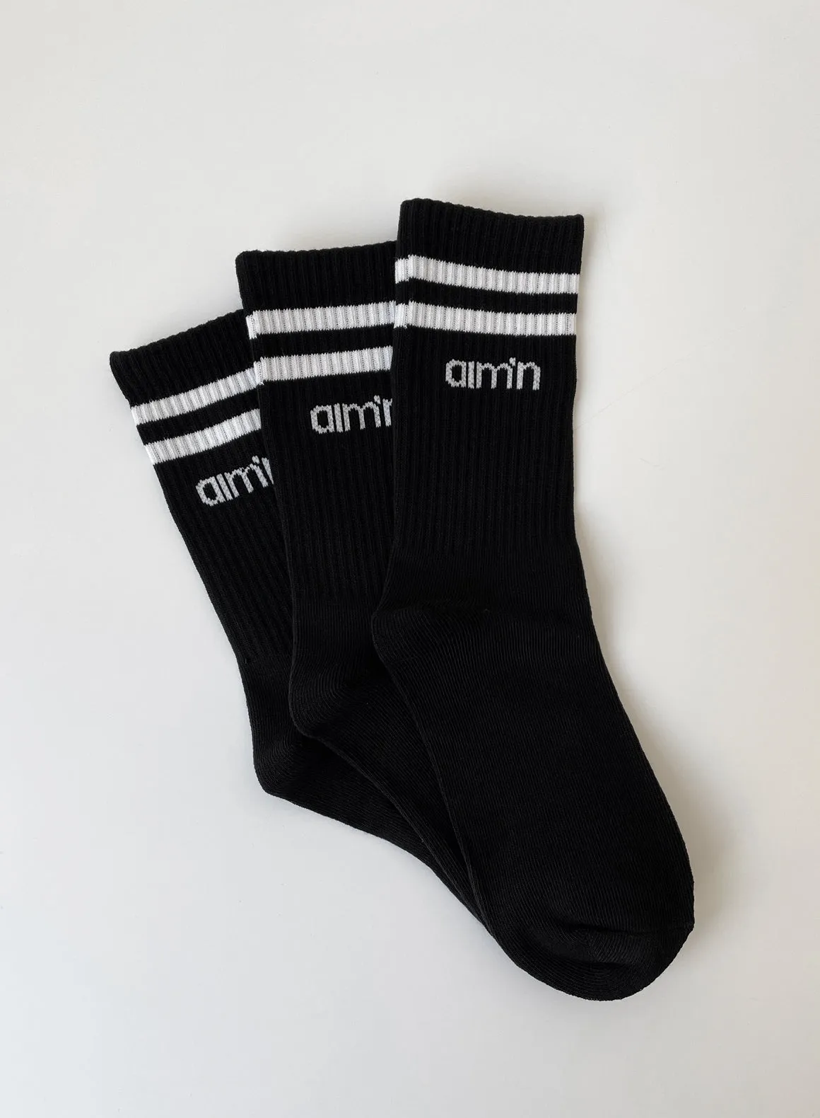 Black Aim High Socks 3-Pack sold by Aimn product image thumbnail 2