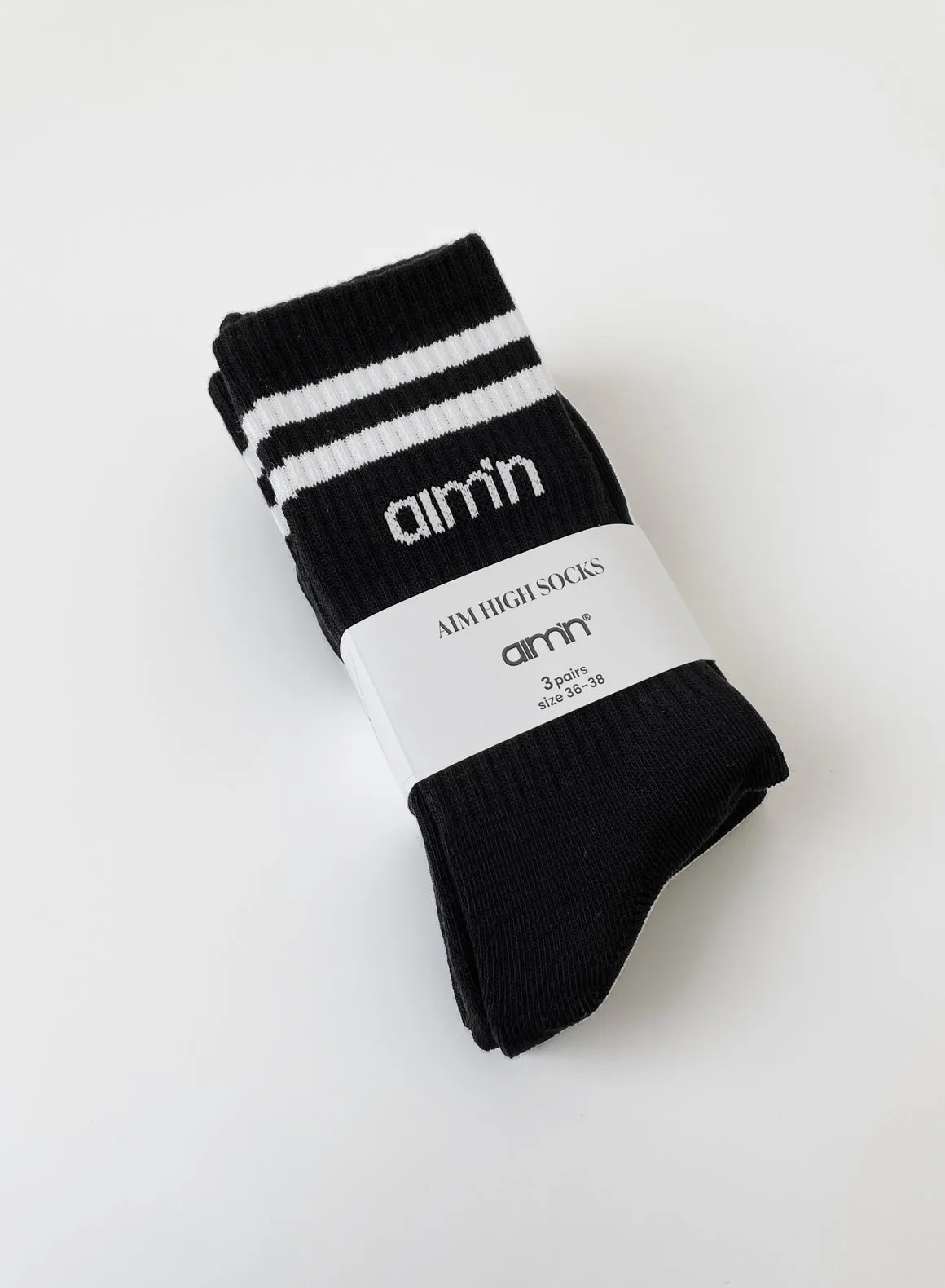 Black Aim High Socks 3-Pack sold by Aimn