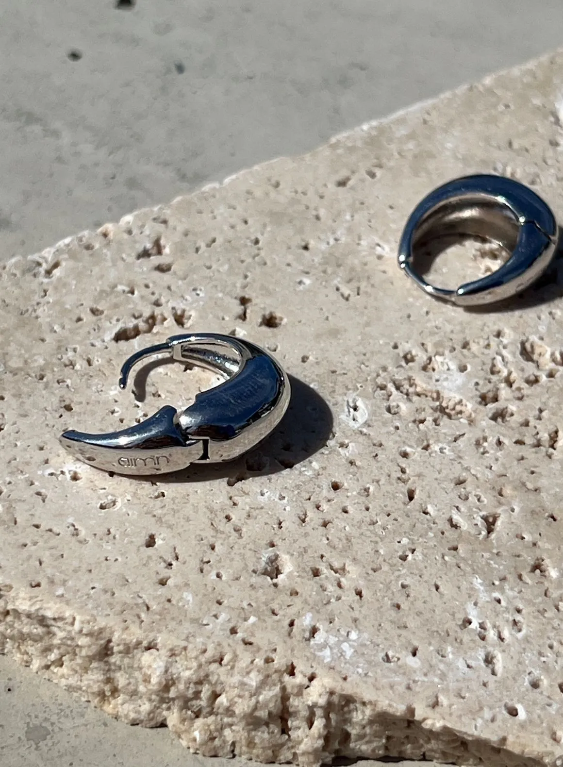 Silver Waterproof Drop Hoop Earrings sold by Aimn product image thumbnail 4