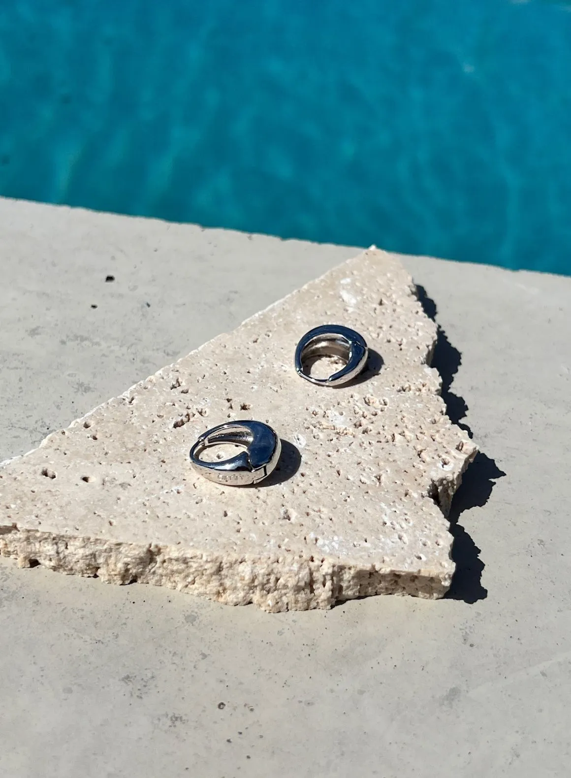 Silver Waterproof Drop Hoop Earrings sold by Aimn