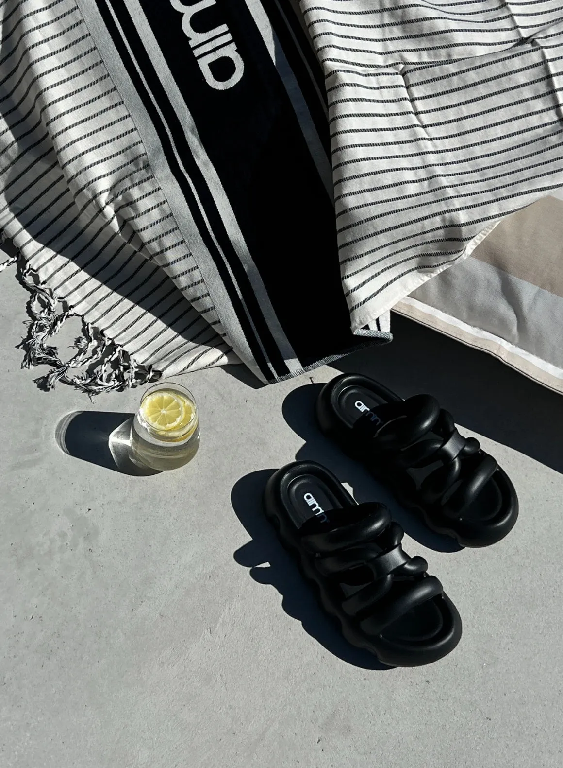 Black Strappy Slide sold by Aimn product image thumbnail 5