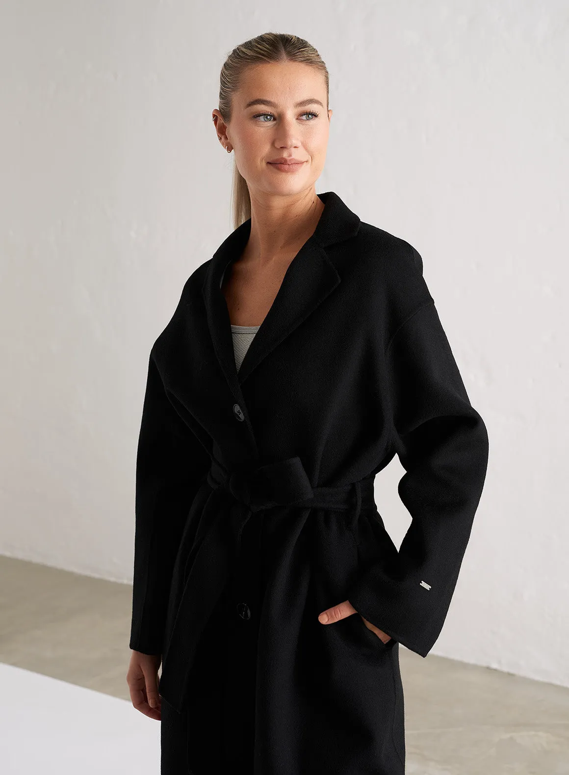 Black Classic Wool Coat sold by Aimn product image thumbnail 4