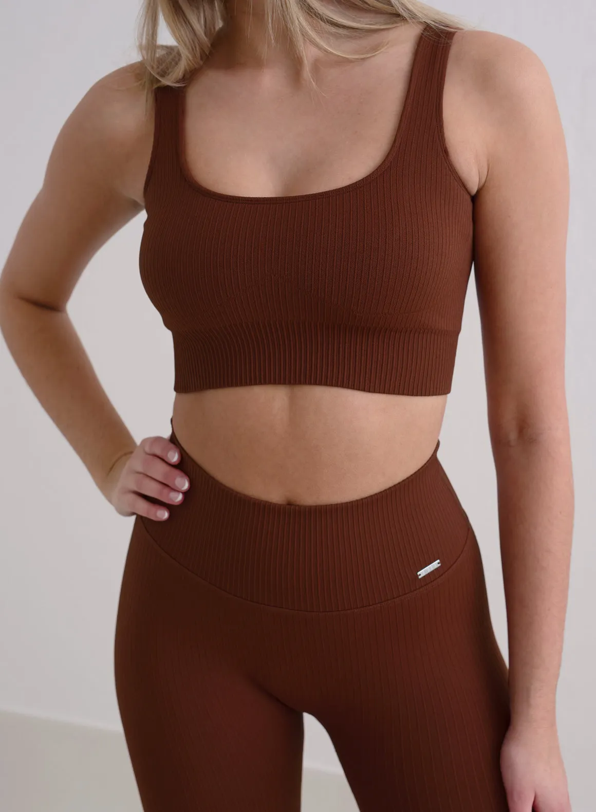 Mahogany Ribbed Seamless Bra sold by Aimn product image thumbnail 2