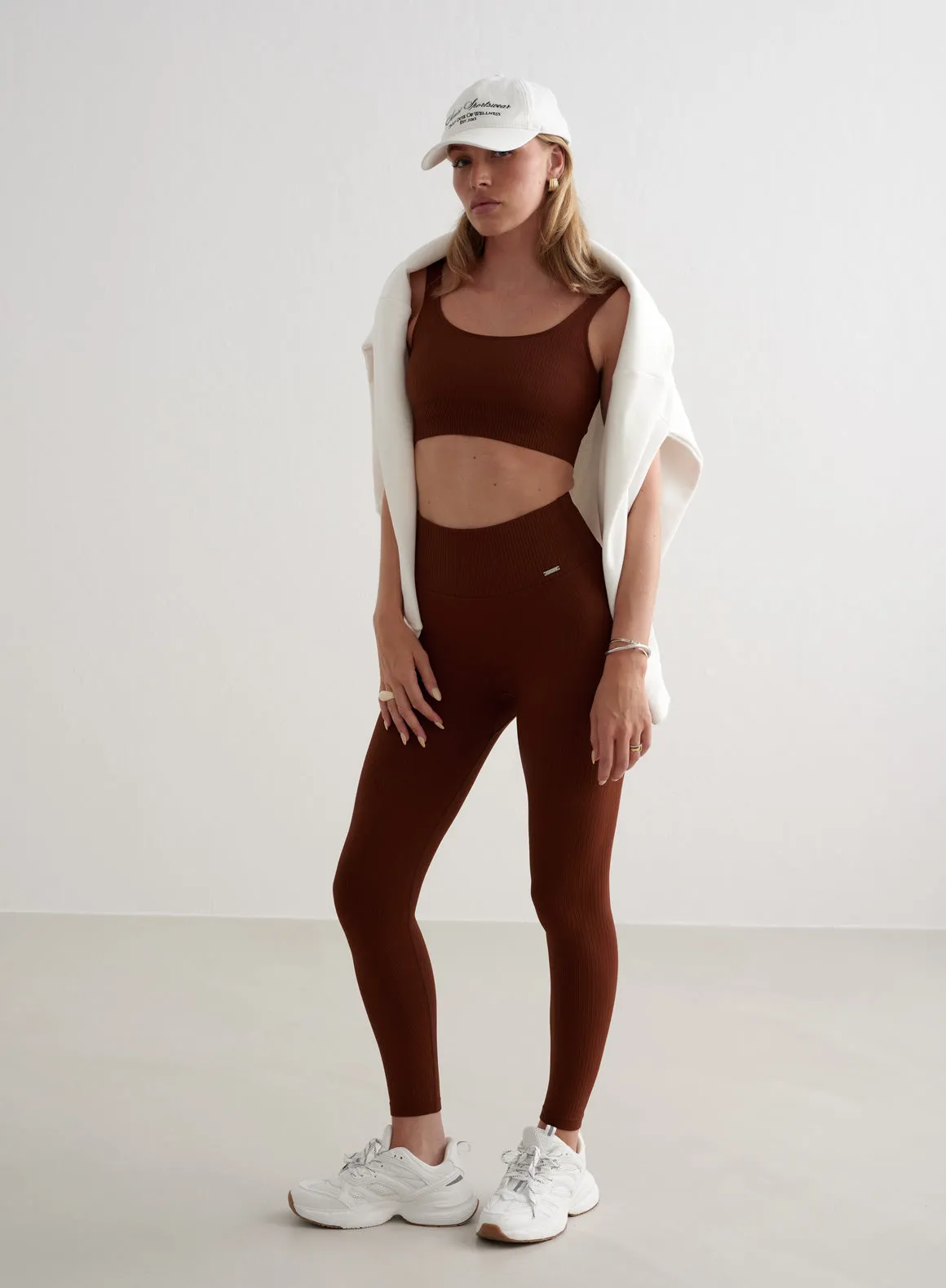 Mahogany Ribbed Seamless Bra sold by Aimn product image thumbnail 3