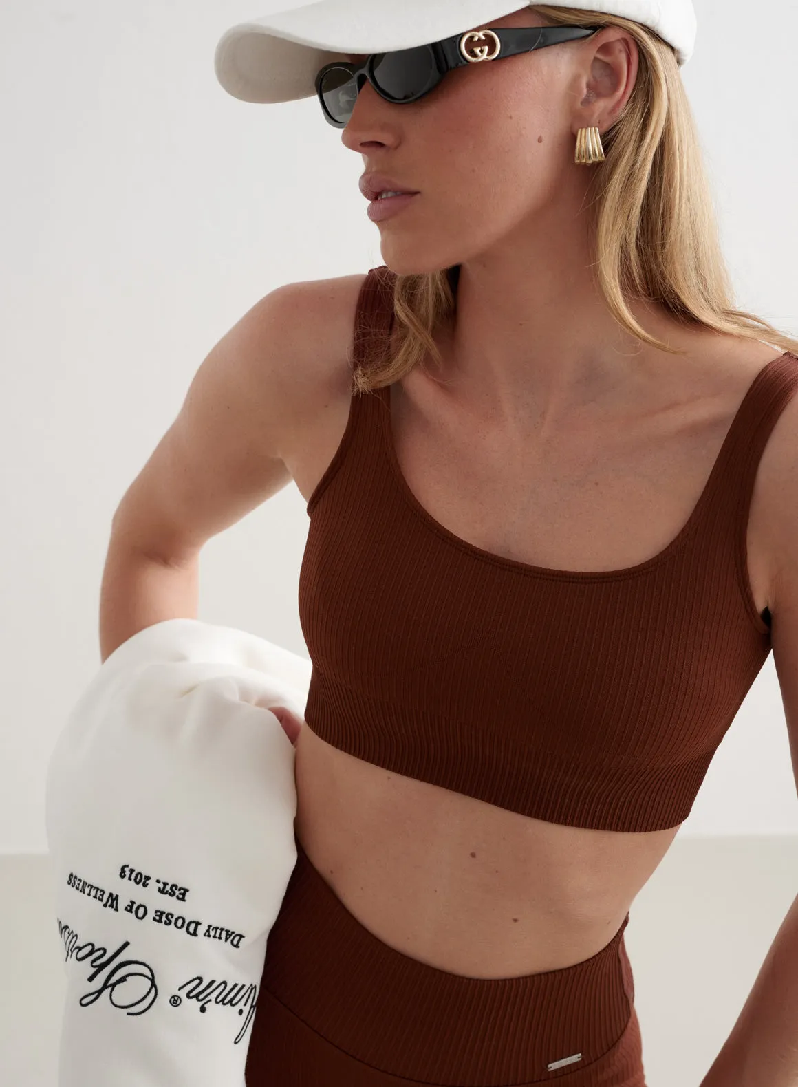 Mahogany Ribbed Seamless Bra sold by Aimn product image thumbnail 4