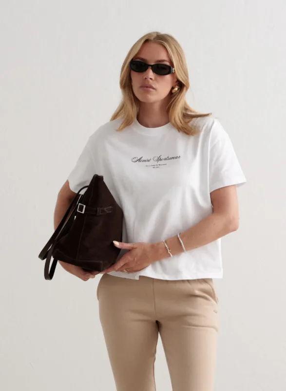 White Heritage Boxy T-shirt sold by Aimn