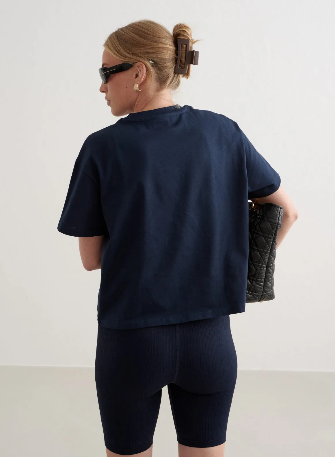 Navy Heritage Boxy T-shirt sold by Aimn product image thumbnail 5