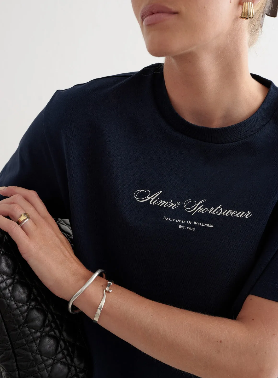 Navy Heritage Boxy T-shirt sold by Aimn product image thumbnail 4
