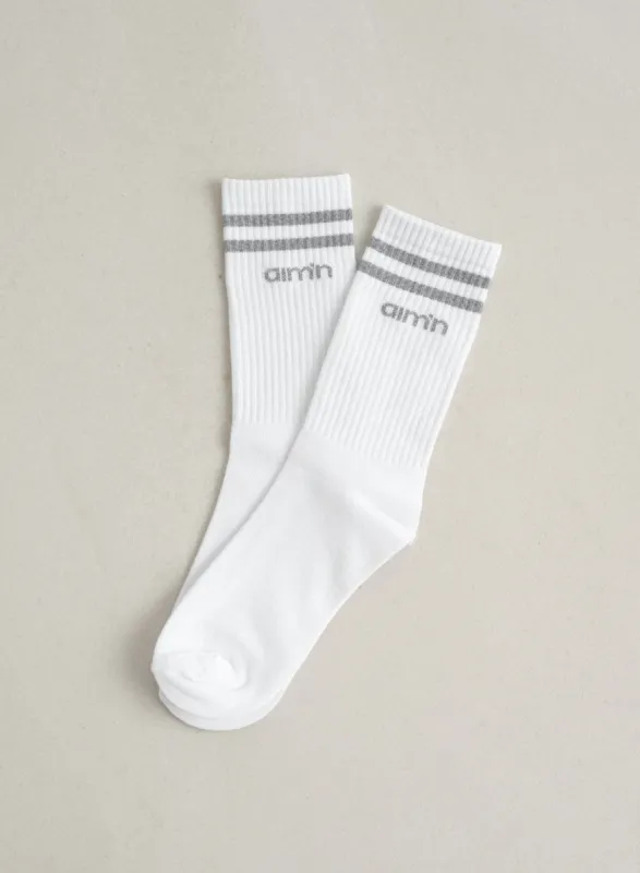 White Reflective Aim High Socks sold by Aimn