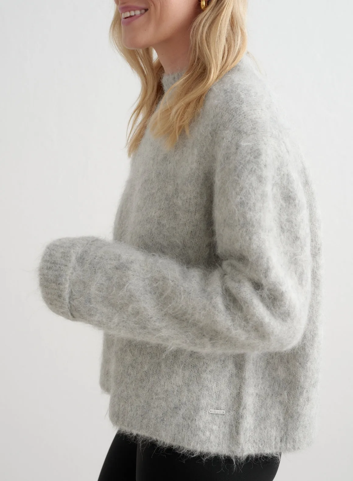 Grey Melange Alpaca Knit Sweater sold by Aimn