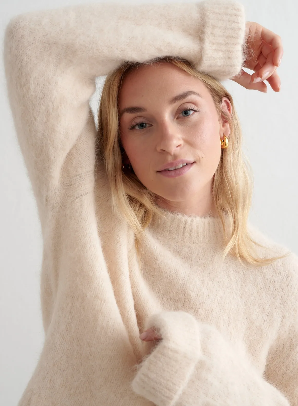 Café Au Lait Alpaca Knit Sweater sold by Aimn