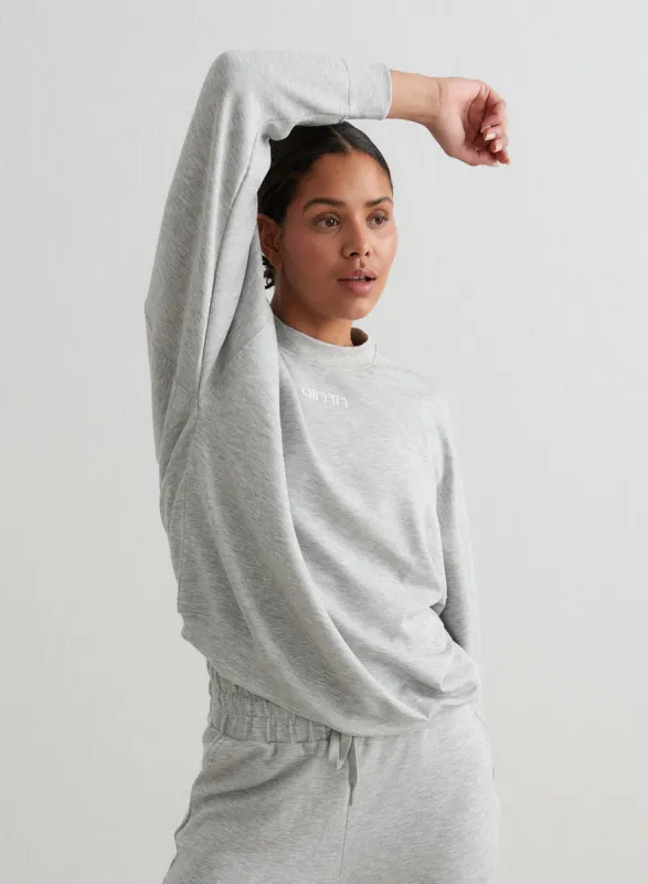 Light Grey Melange Comfy Modal Sweatshirt sold by Aimn
