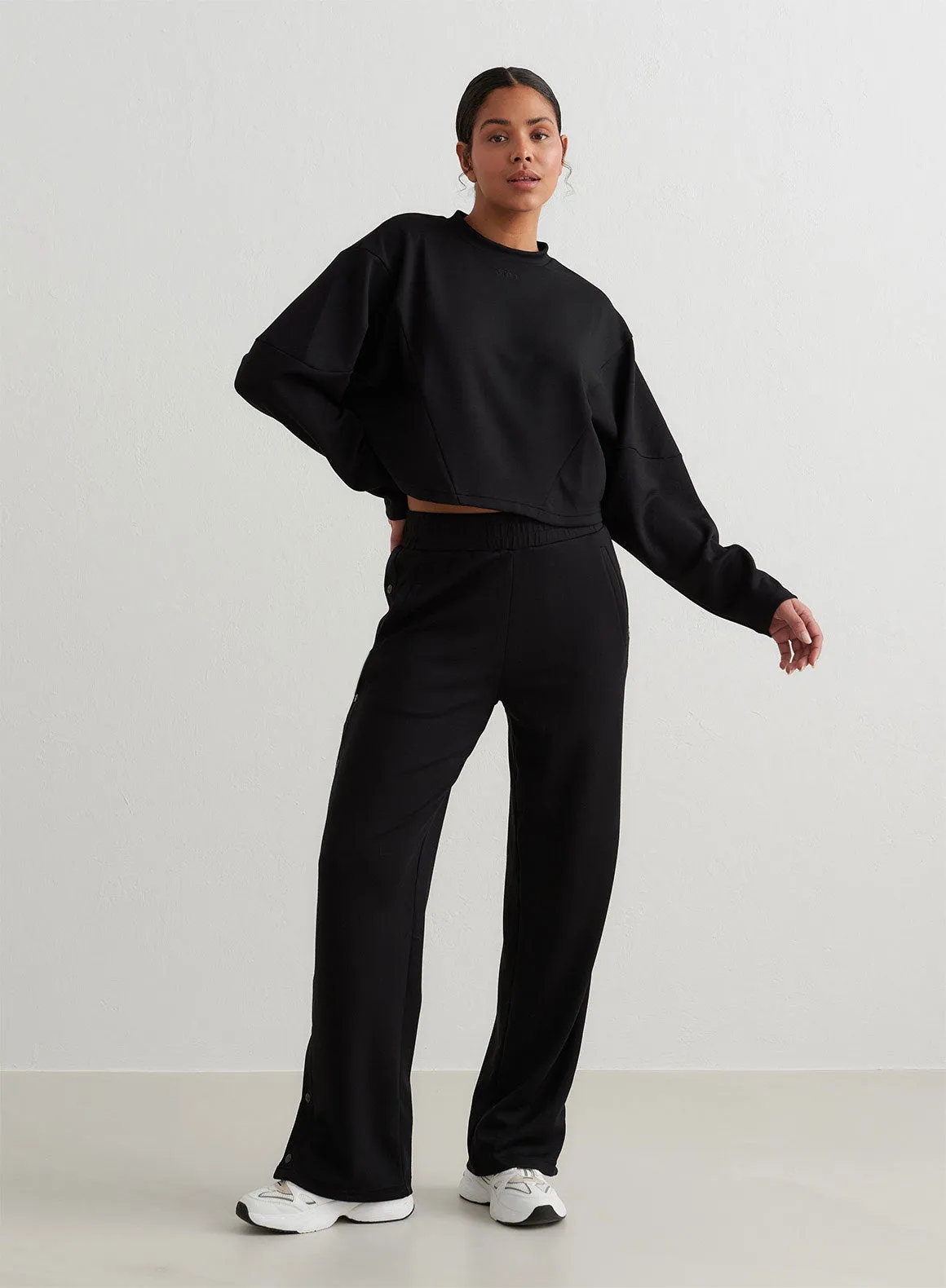 Black Comfy Modal Block Sweatshirt sold by Aimn product image thumbnail 3
