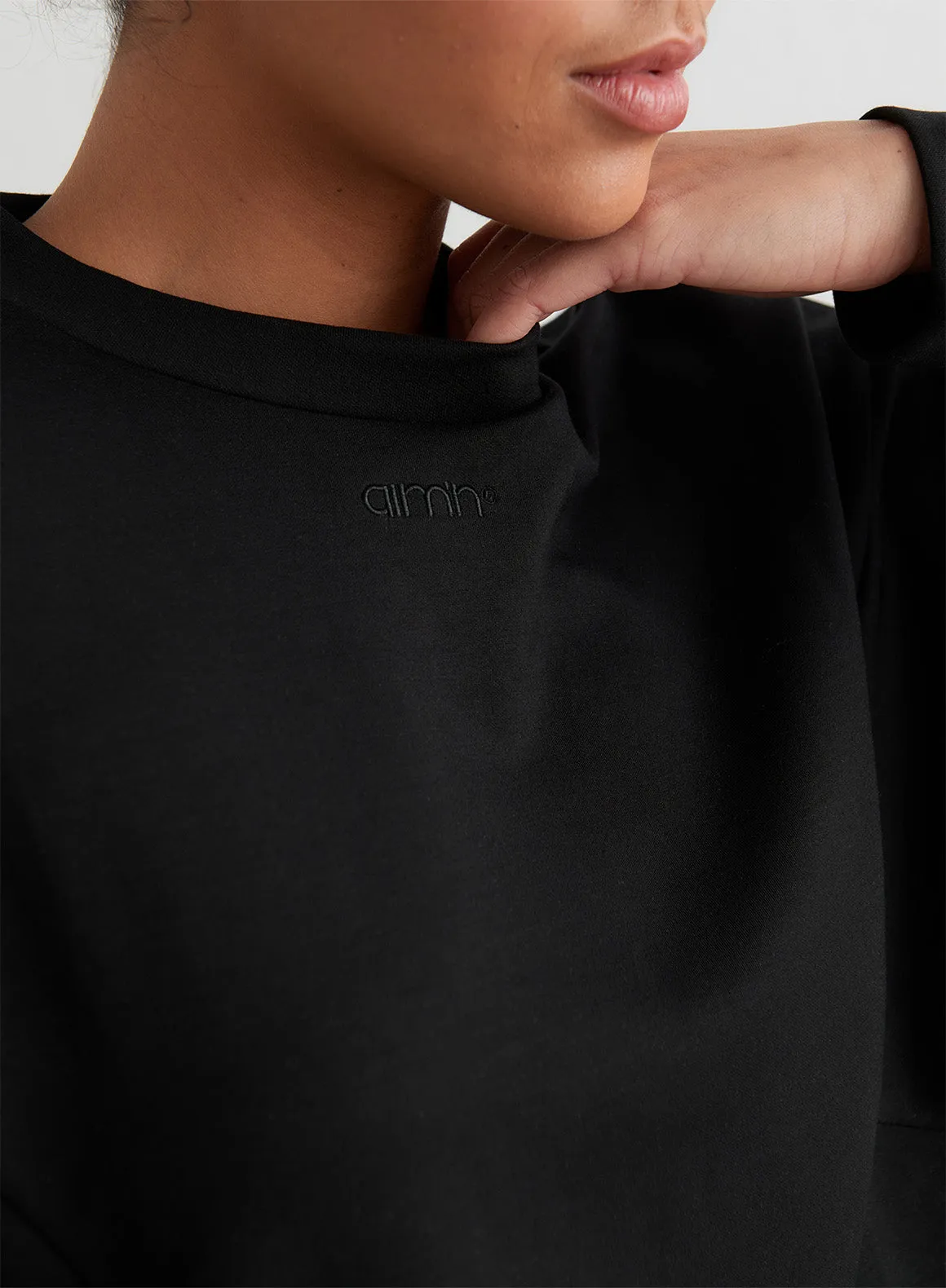 Black Comfy Modal Block Sweatshirt sold by Aimn product image thumbnail 5