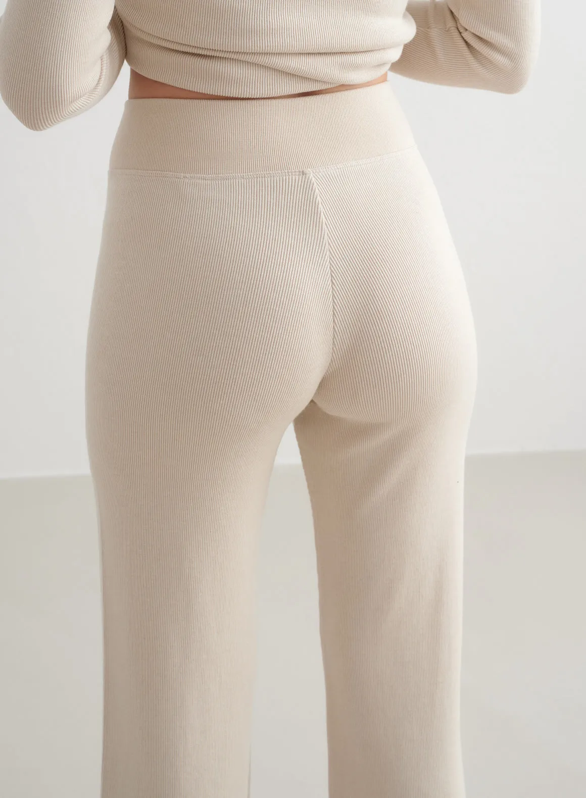 Café Au Lait Ribbed Wool Wide Pants sold by Aimn product image thumbnail 5
