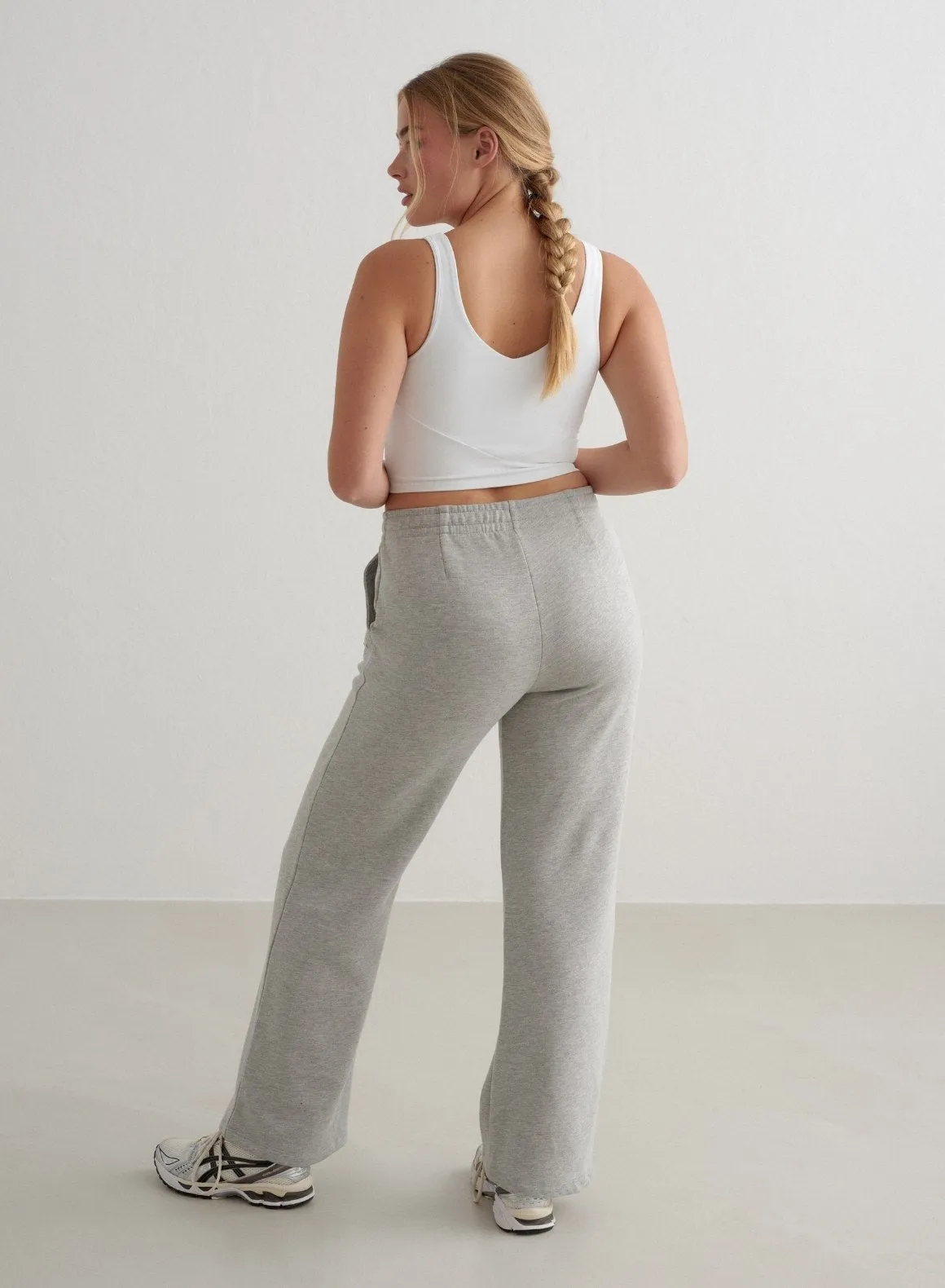 Grey Melange Wide Sweatpants sold by Aimn product image thumbnail 4